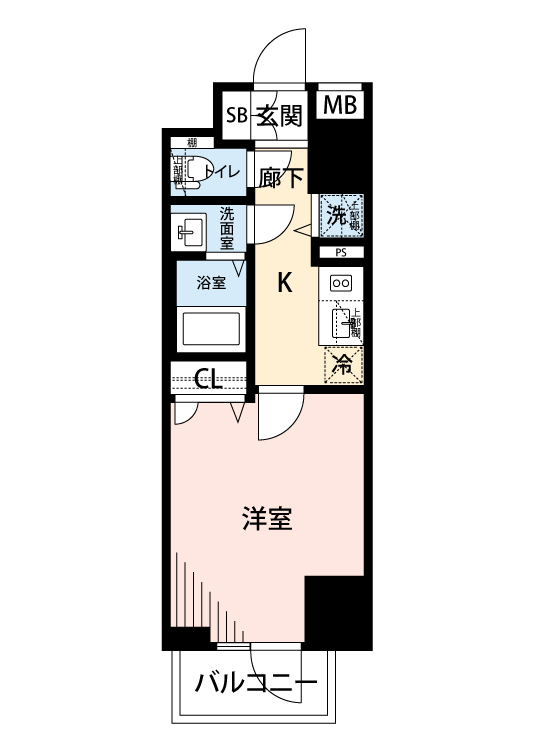 マイナビSTAY大手前ラトゥール 502 間取り図